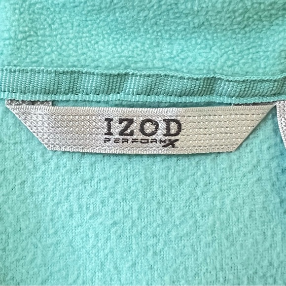 IZOD Women’s 1/4 Zip Aqua Polar Fleece Top Size Medium EUC - Picture 9 of 12